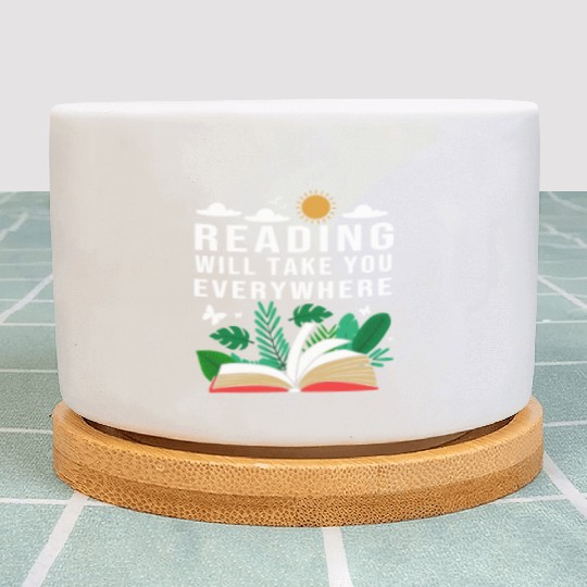 Reading Teacher Librarian Read Book Plant Pots