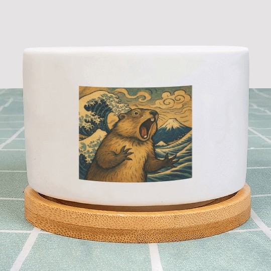 The Great Scream off Kanagawa – Marmot Overboard Plant Pots