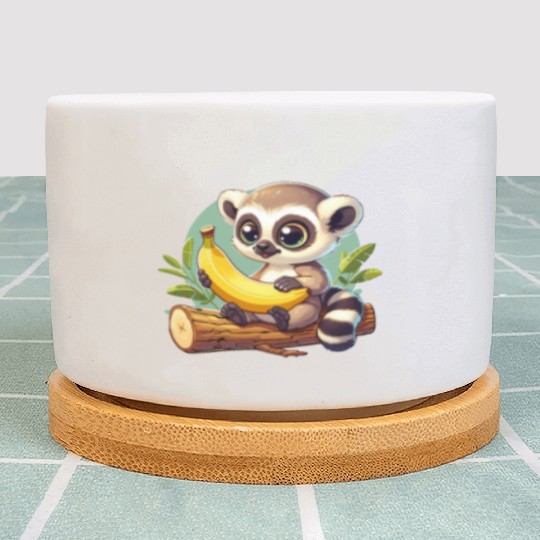 Raccoon with a banana Plant Pots