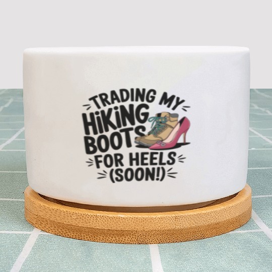 Trading Boots for Heels - Camp Bachelorette Party Plant Pots
