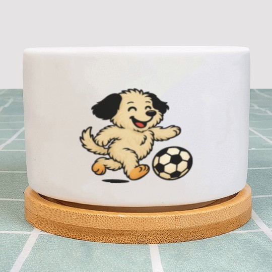 Puppy playing Soccer Plant Pots