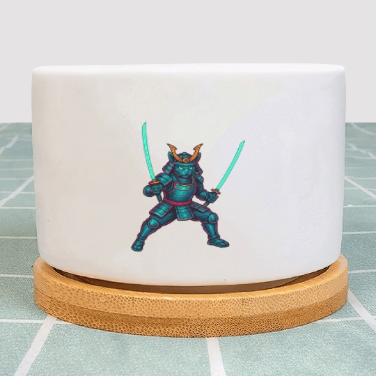 Legendary Samurai Cat – Epic Warrior Design” Plant Pots