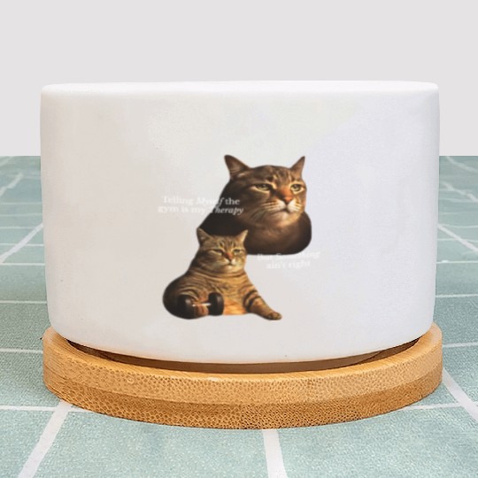 Cat Gym Therapy Humor Design Plant Pots