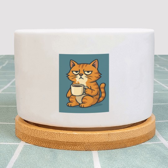 Grumpy Cat with Coffee Plant Pots