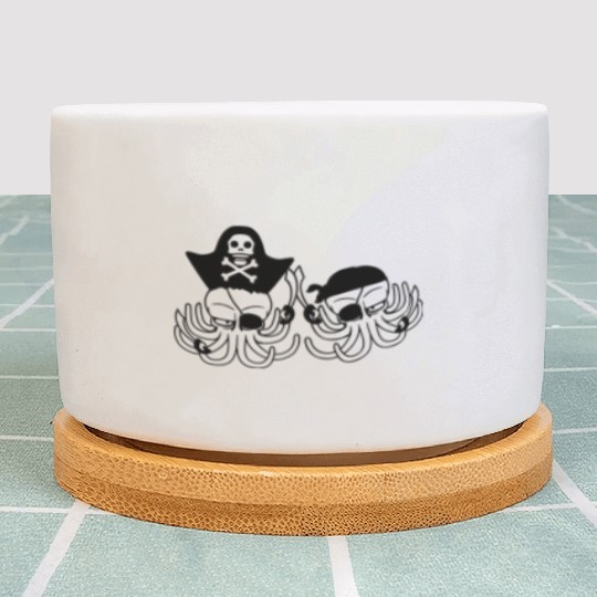 Two octopus pirate sailing crew captain privateer Plant Pots