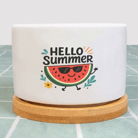 Hello Summer Watermelon Fun Plant Pots