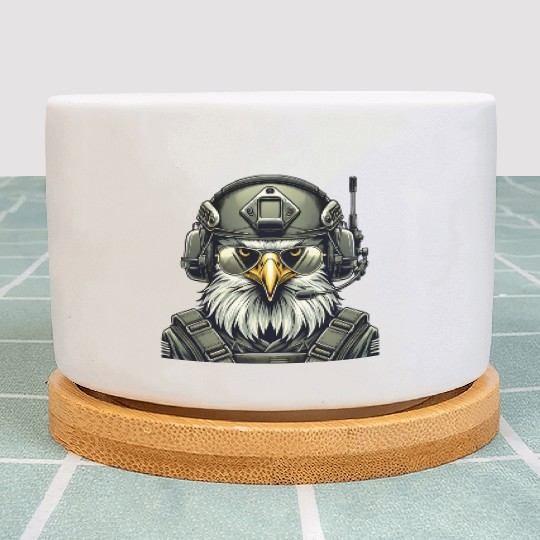 Military Eagle In Mission Plant Pots