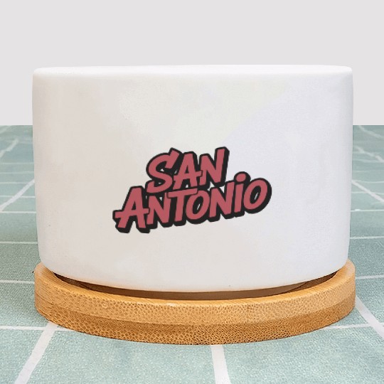 San Antonio Text Design Plant Pots