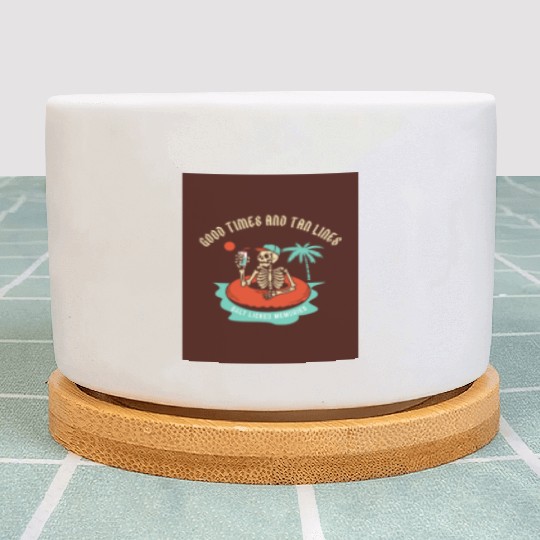 Brown Hand Drawn Skull Summer Plant Pots 20250706