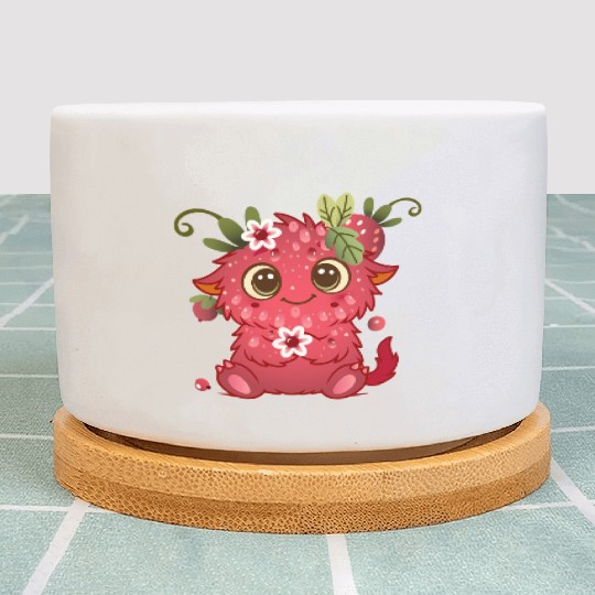 Cute Monster in Raspberry Design Plant Pots