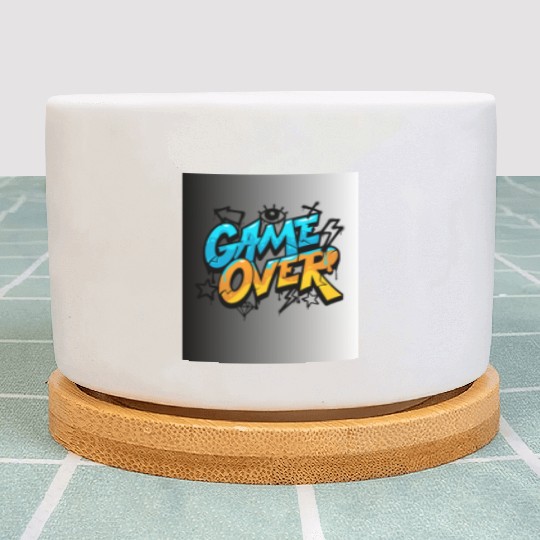 Graffiti Style Game Over Illustration Plant Pots