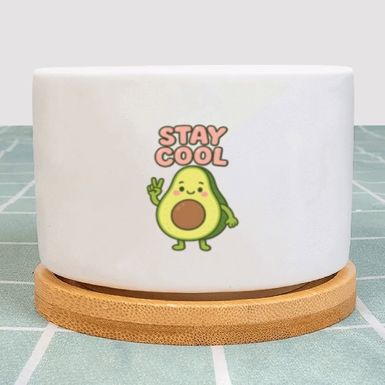 Stay Cool – Cute Cartoon Avocado Design Plant Pots