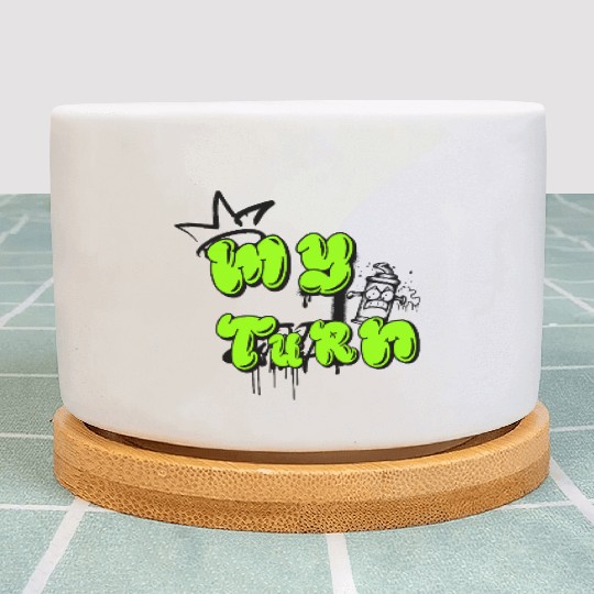 "MY TURN" Bold Neon Bubble Letter Plant Pots – Streetwear