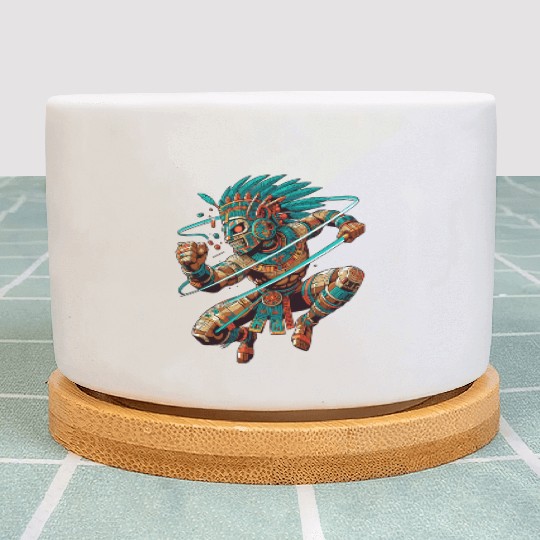 Aztec Warrior - Inca Maya Mayans Plant Pots