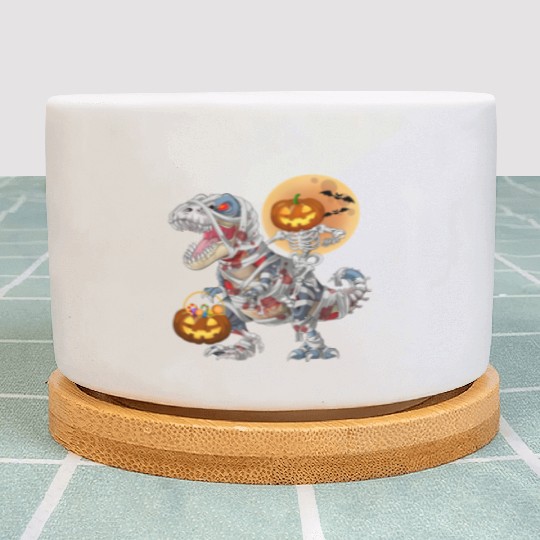 Pumpkin Skeleton Riding Zombie Mummy Dinosaur  Plant Pots
