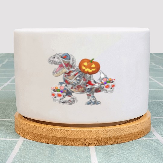 Pumpkin Riding Zombie Mummy Dinosaur Halloween Plant Pots