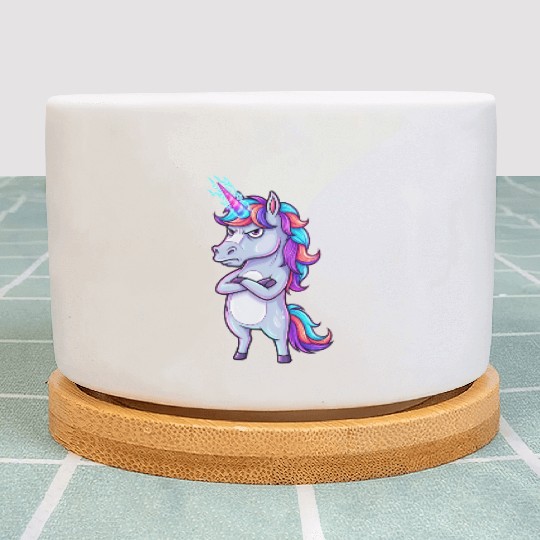 Grumpy Unicorn: Sparkle & Sarcasm! Plant Pots