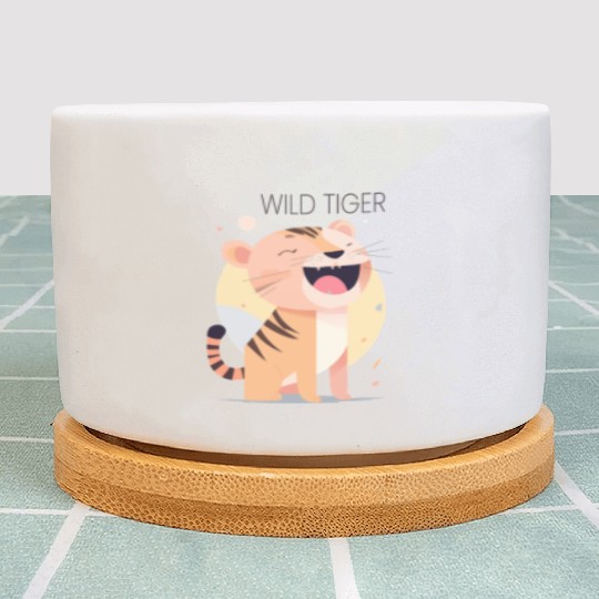 Wild Tiger roar Bauhaus Style Plant Pots