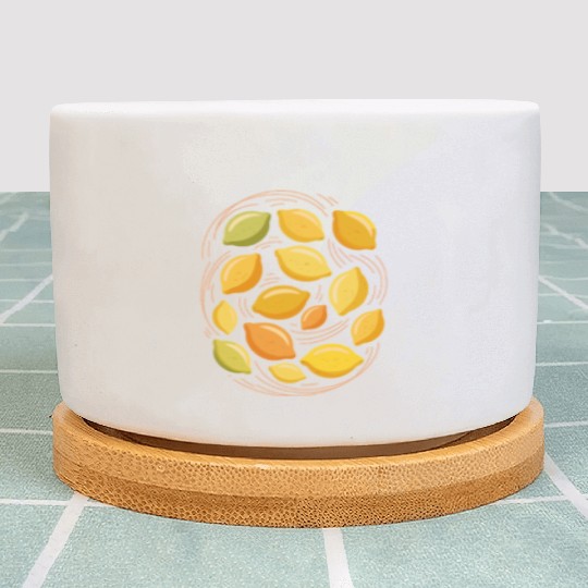 Lemon Pattern for Citrus Lovers Plant Pots