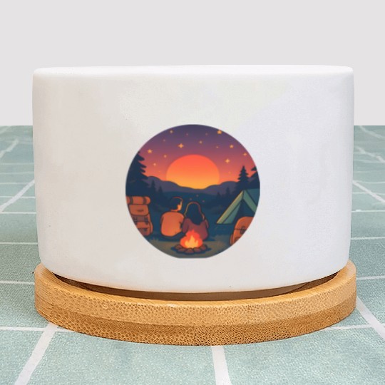 Sunset Camping Romance Plant Pots