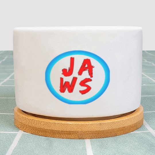 Vibrant Graffiti Style JAWS Logo Plant Pots