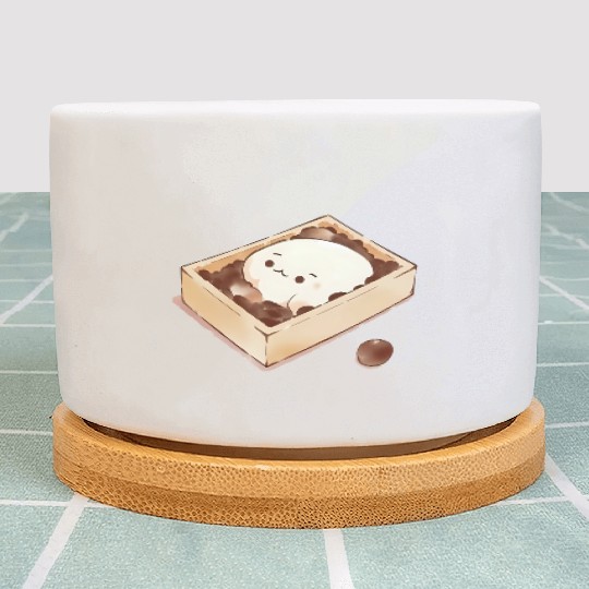 Kawaii Mochi Cookie Illustration Plant Pots