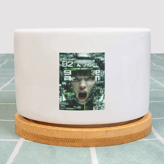 Cyberpunk Digital Scream Plant Pots