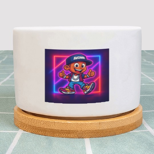Neon Pop Kid Cartoon Design Plant Pots