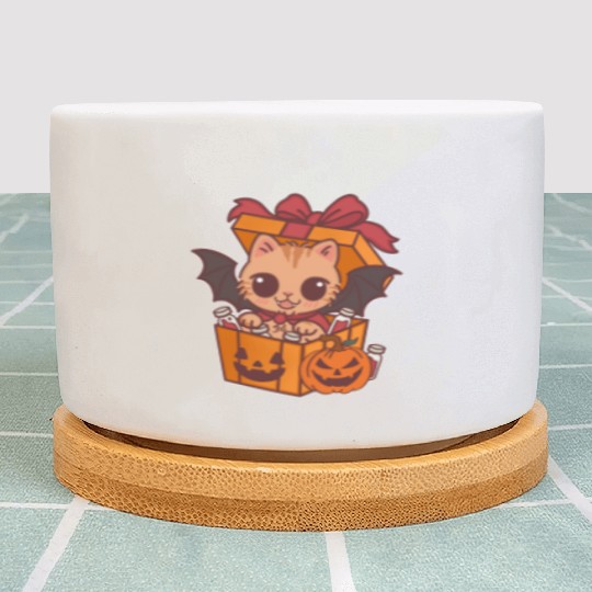 Halloween Cat with Potion Gift Box Plant Pots