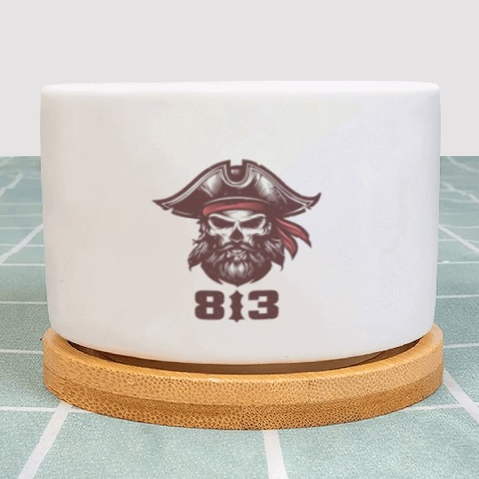 Tampa Bay 813 Pirate Skull  Plant Pots