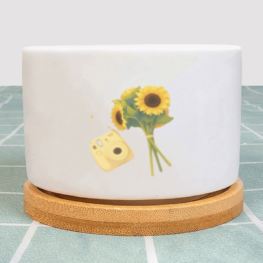 Sunflower Vintage Photography Design Plant Pots
