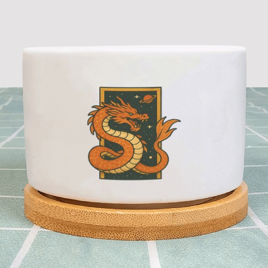 Celestial Dragon Illustration Plant Pots