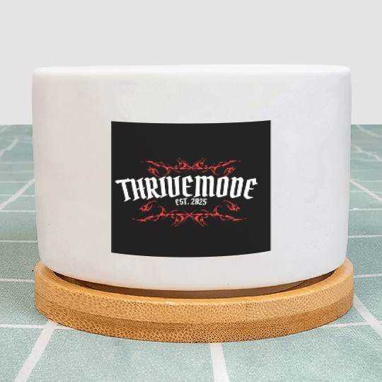 Thrivemode Gothic Tattoo Style Logo Plant Pots