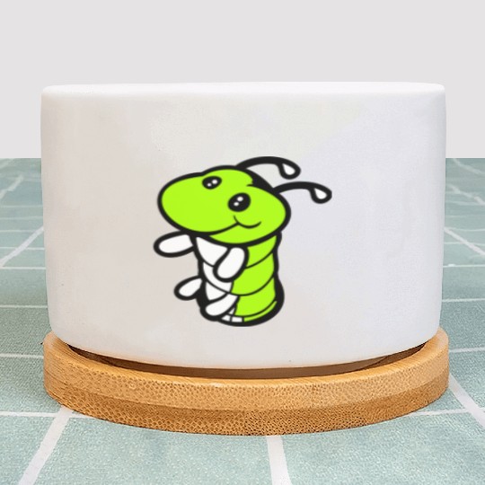 Caterpillar Ground Hole Cute Smiles Friendly Happy Plant Pots