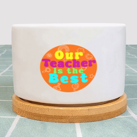 Colorful Teacher Appreciation Circular Plant Pots