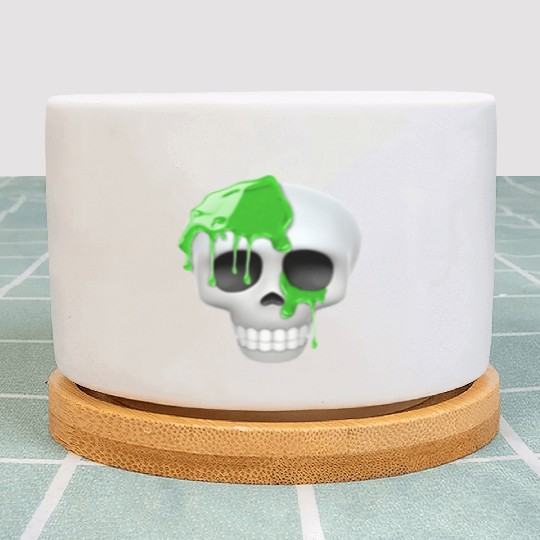 skull toxic emoticon Plant Pots