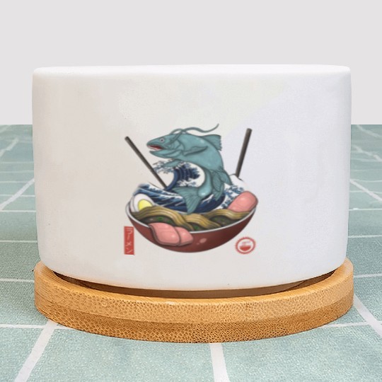 Mythic Samurai Ramen Fish Japanese Art Plant Pots