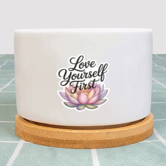 Inspirational Lotus Floral Affirmation Plant Pots