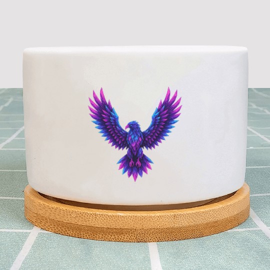 Vivid Blue-Purple Mythical Phoenix Plant Pots