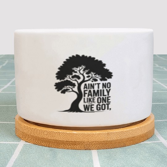 Family Tree Silhouette with Affirmation Plant Pots