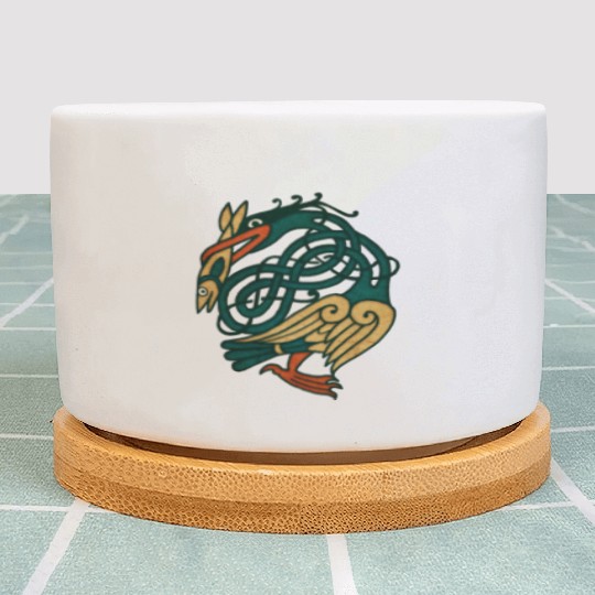 Celtic Art Bird With Fish Plant Pots