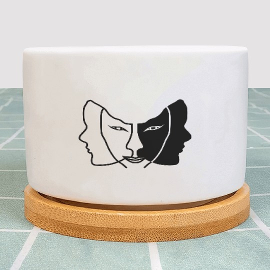 light dark face mask gemini Plant Pots