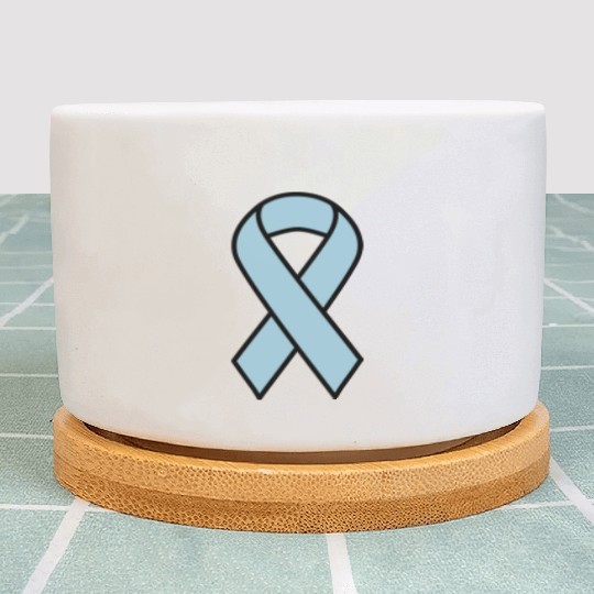 Light Blue Prostate Cancer Ribbon Plant Pots