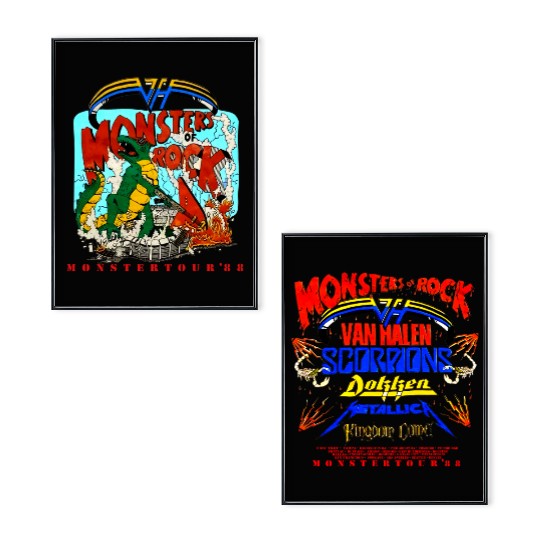 MONSTER OF ROCK Poster Set, Vintage 1988 Monters of Rock Tour Concert Poster Set
