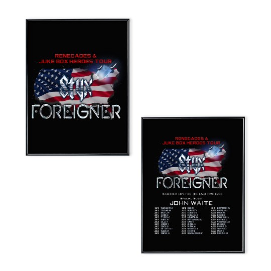 Foreigner 2024 Tour Poster Set, Styxs 2024 Tour , Foreigner and Styxs Tour Poster Set