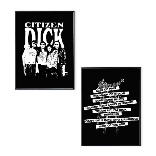 Citizen Dick band Concert Tour Double-sided Men Poster Set Black Unisex JJ2605