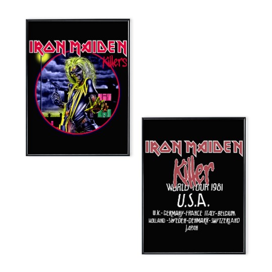 Iron Maiden Killer World Tour 1981 Poster Set Double Sided