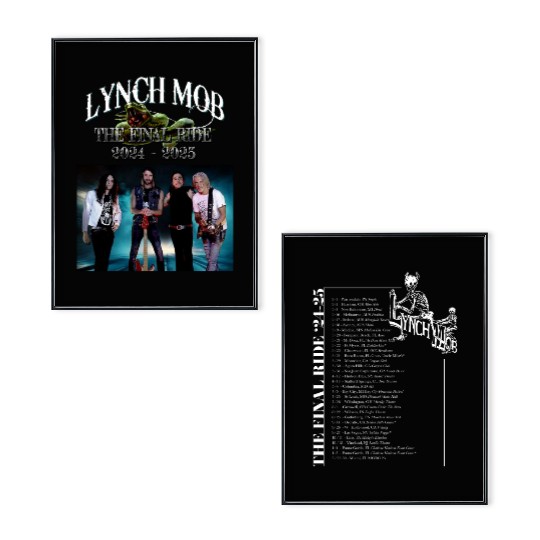 Lynch Mob The Final Ride 2024-2025 Tour Date Black Poster Set - Gift For Fans