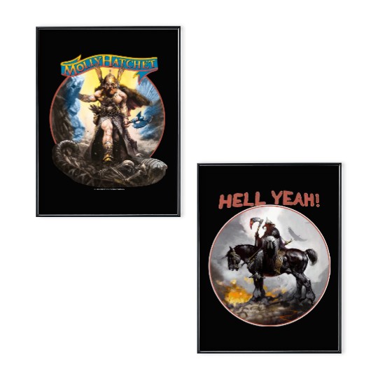 Vintage Molly Hatchet HELL YEAH Frank Frazetta Concert Tour Band Poster Set Poster Set