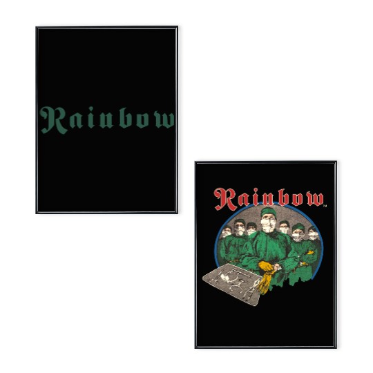 RAINBOW Band Difficult To Cure 1981 Concert Tour Black Double Sided Poster Set